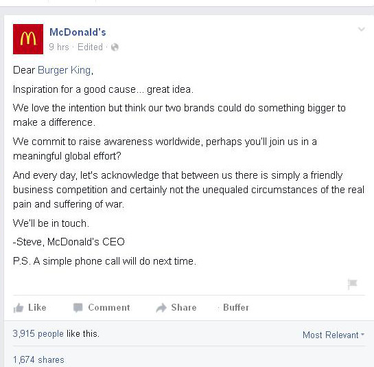 McDonald's raspuns oficial